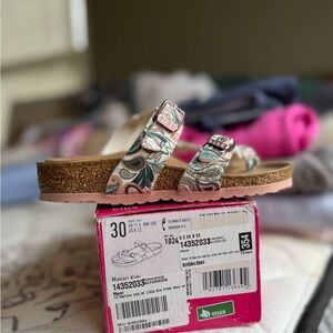 Birkenstock Kids' Sandals - Pink and Cream Floral